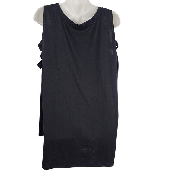 Leo Rosi Women's Gray Open Shoulder Long Sleeve Knit Top Size XL Casual Cutout - Picture 2 of 10